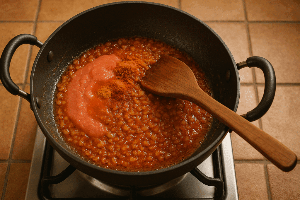 Add Tomato Puree and Spices